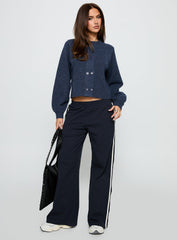 Kammi Button Up Cardigan Navy