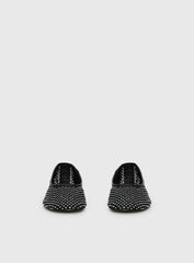 Cerelia Sheer Diamonte Ballet Flats Black