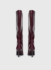 Harrie Knee High Boots Burgundy