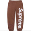 Supreme Vertical Logo Sweatpants – Brown / White