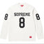Supreme Number 8 Long Sleeve Top - White / Black