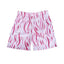 White and Pink Abstract Animal Print Athletic Shorts