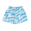 Light Blue and White Abstract Lightning Athletic Shorts