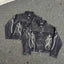 Thug Club Spider Web Fringe Embroidery Cropped Denim Jacket, Y2K Gothic Distressed Black Jean Coat