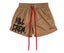 Killcrew Logo Graphic Tan and Red Mesh Shorts