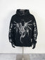 Thug Club Black Dragon Graphic Raw Edge Oversized Hoodie, Unisex