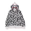 BAPE Style Camo Shark Full-Zip Hoodie - Black/White/Grey