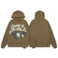 Broken Planet Space Trails Brown Oversized Graphic Hoodie