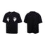 Thug Club Double Skull Print Waffle Knit Oversized T-shirt, Y2K Gothic Short Sleeve Tee