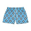 Light Blue, Dark Blue, and White Diamond Geometric Athletic Shorts