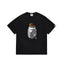 BAPE Style Snake Print & Baby Ape Head Short-Sleeve Tee - Black