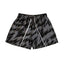 Grey and Black Abstract Lightning Athletic Shorts