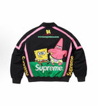 Supreme x SpongeBob SquarePants Graphic Black & Pink Bomber Jacket