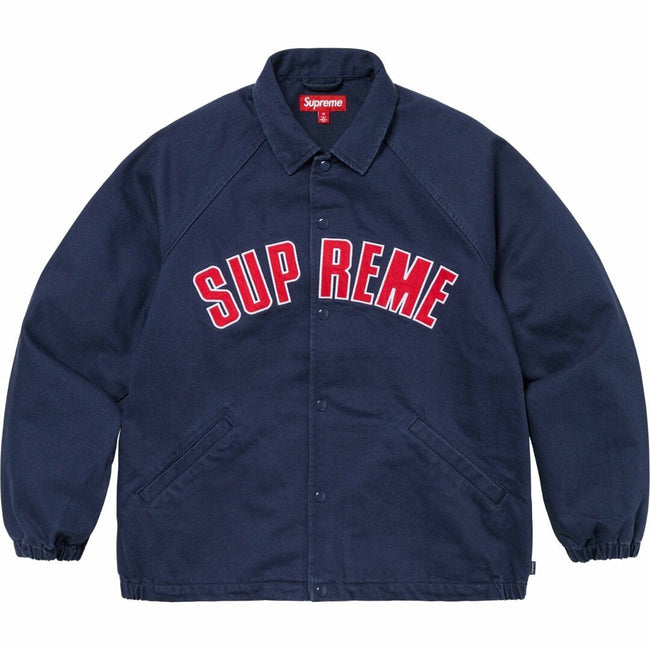 Supreme Arc Logo Navy & Red Coaches Jacket Hover Image