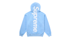 Supreme Satin Applique Hooded Sweatshirt (FW24) Light Blue