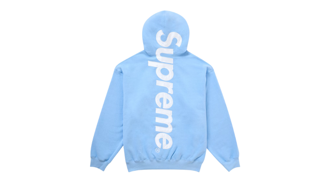 Supreme Satin Applique Hooded Sweatshirt (FW24) Light Blue Hover Image