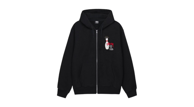 Stussy Kingpin Zip Hoodie Black Main Image
