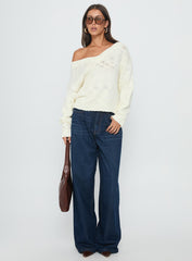 Talassa V Neck Knit Sweater White