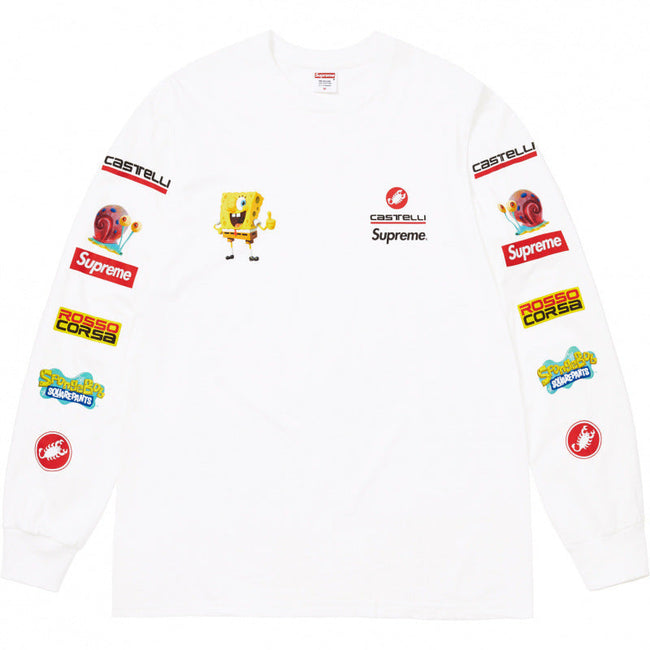 Supreme x SpongeBob SquarePants Castelli Long Sleeve Top - White Hover Image