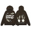 Broken Planet Shift Of Energy Dark Brown Oversized Graphic Hoodie