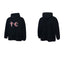 Thug Club Black Red Star Moon Embroidery Oversized Hoodie, Unisex