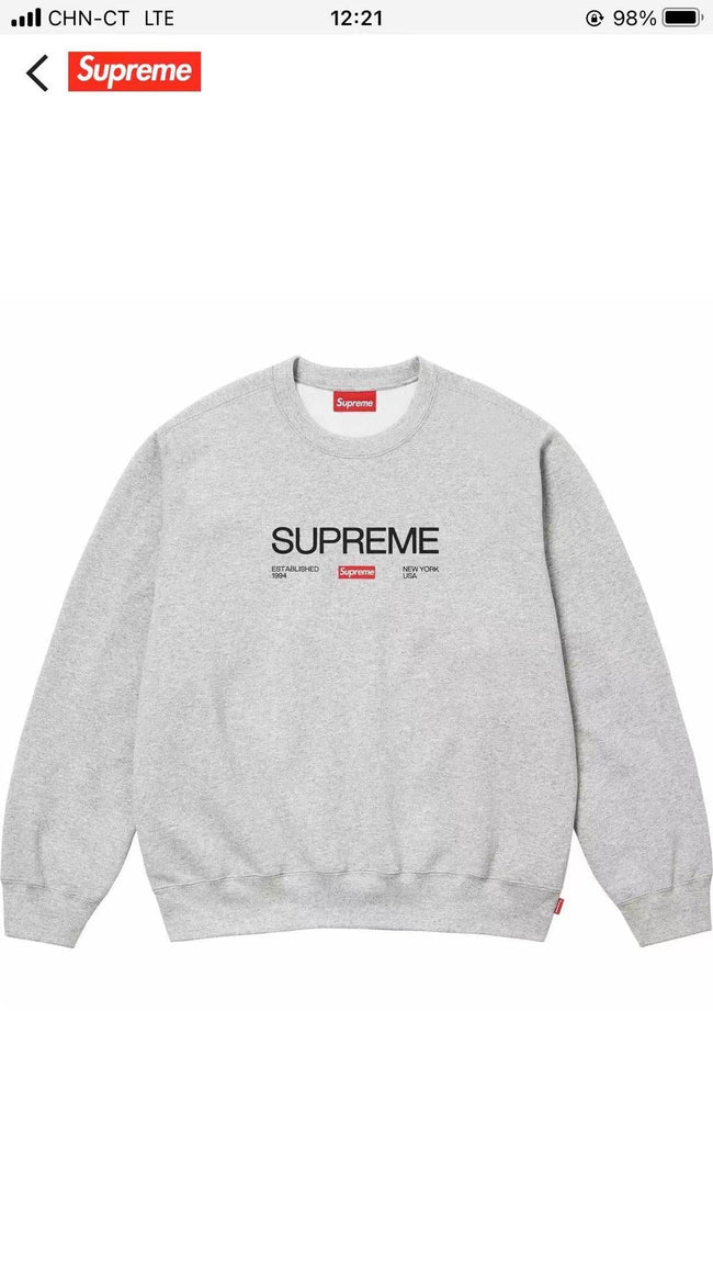 Supreme Established Crewneck – Heather Grey Hover Image