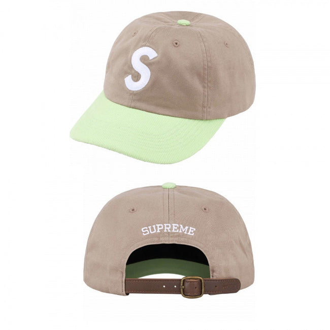 Supreme Taupe and Light Green S Logo 6-Panel Dad Hat Hover Image