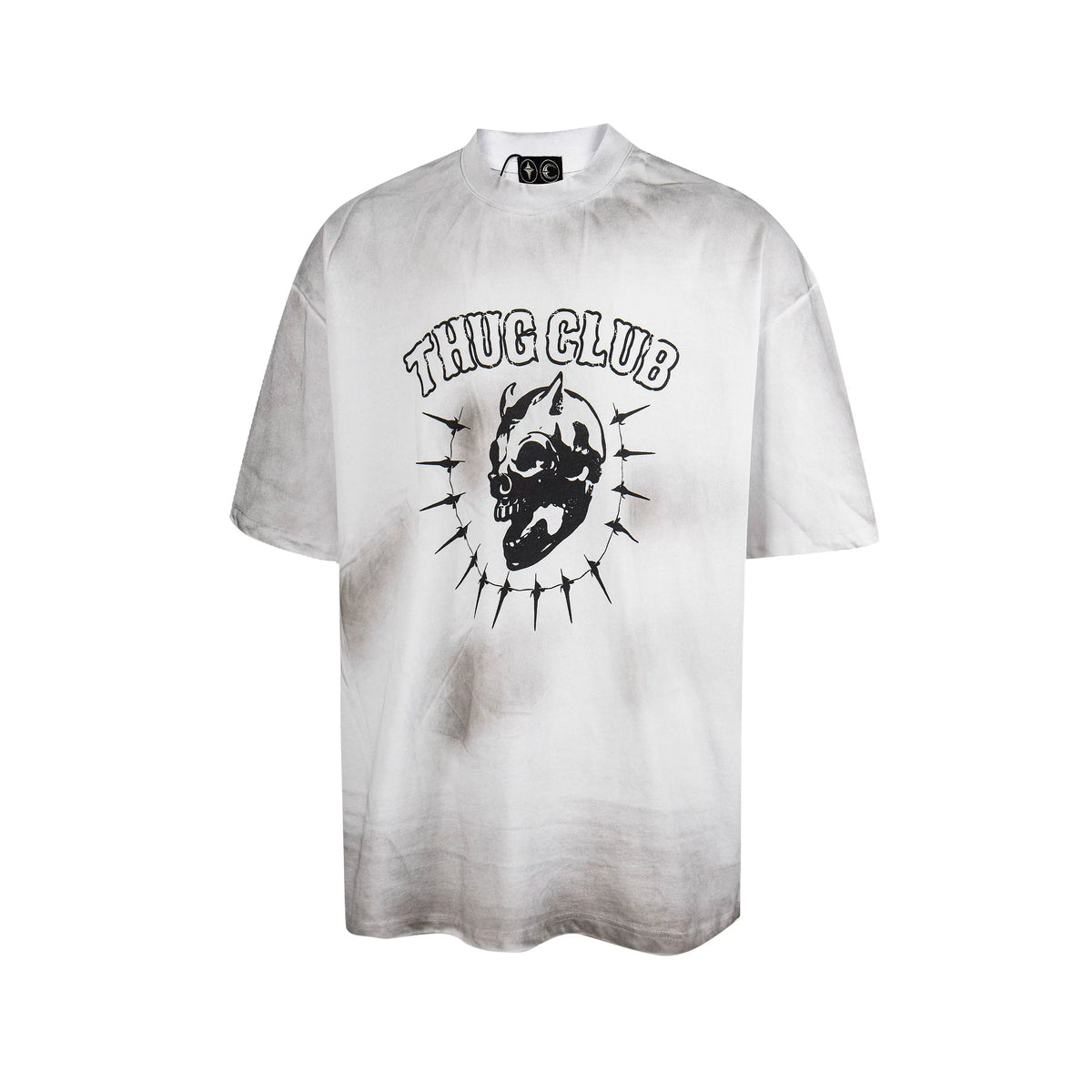 Thug Club Washed Horned Skull Logo Oversized T-Shirt, Unisex