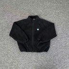 Broken Planet Sherpa Fleece Full Zip Stand Collar Jacket - Black