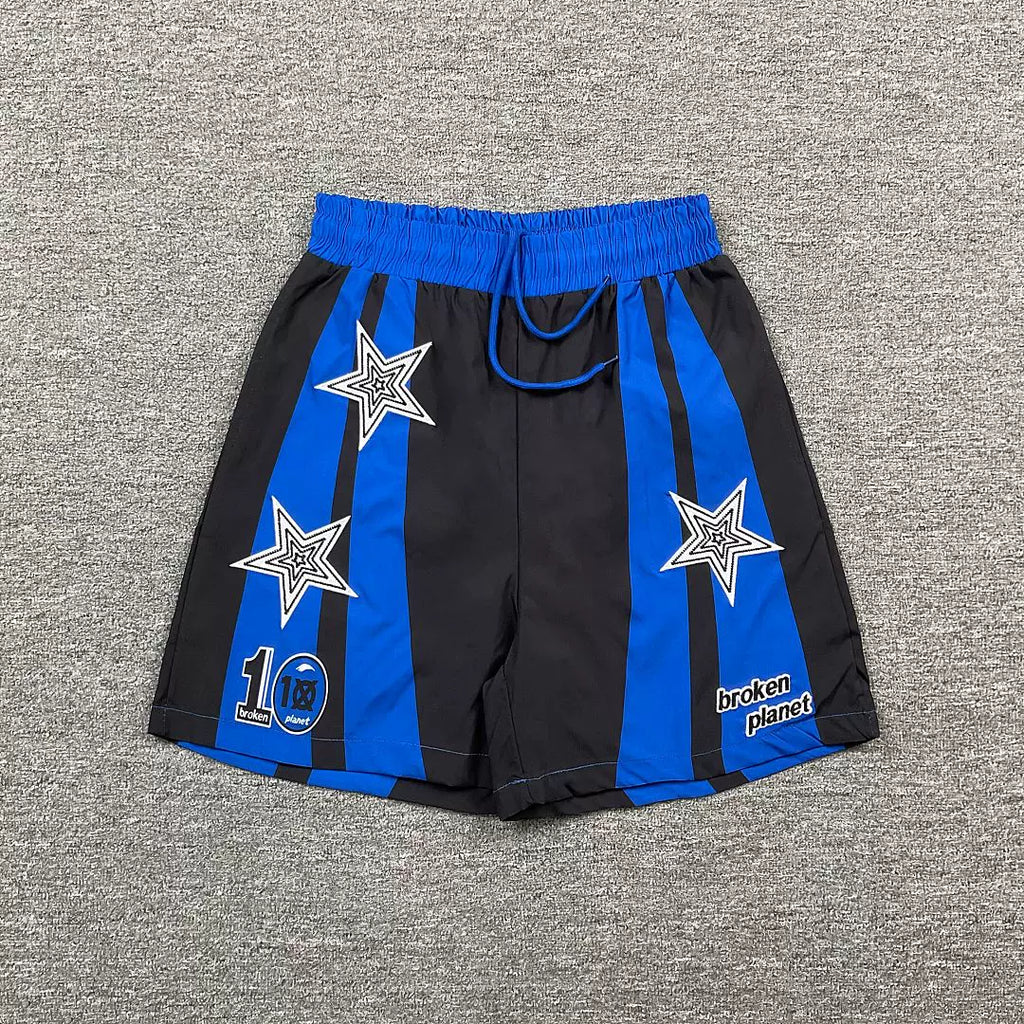 Broken Planet Star Graphic Vertical Stripe Basketball Shorts (4 Colors)