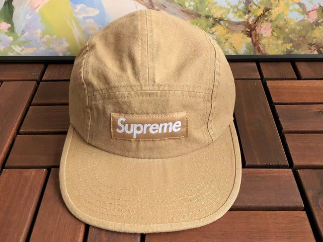 Supreme Khaki Canvas Box Logo 5-Panel Camp Cap Hover Image