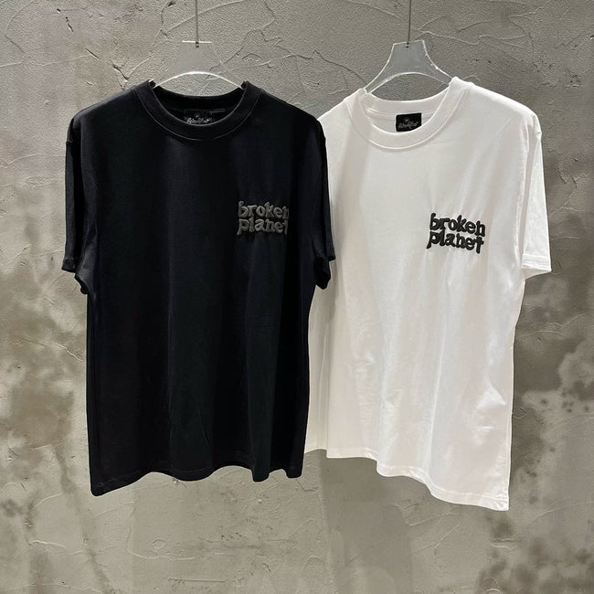 Broken Planet 3D Raised Logo Tee‑Black & White Hover Image