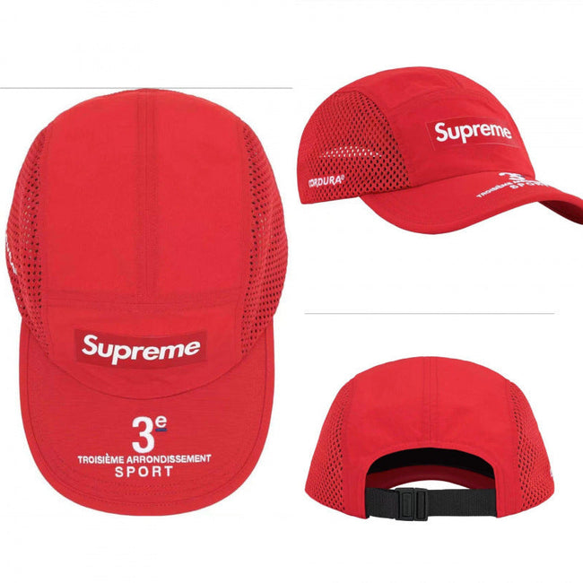 Supreme Red 3e Arrondissement Sport Cordura 5-Panel Camp Cap Hover Image