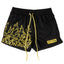 Killcrew Flame Graphic Black and Yellow Mesh Shorts
