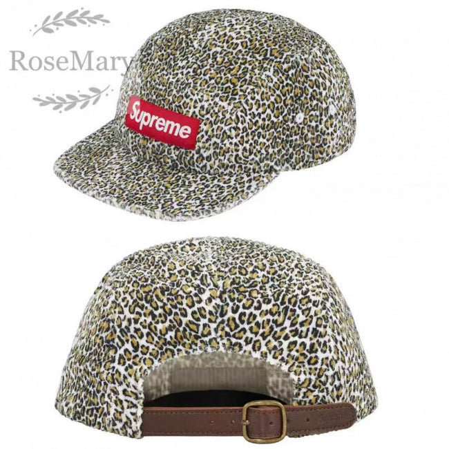 Supreme Leopard Print 5-Panel Red Box Logo Camp Cap Hover Image