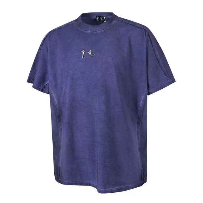 Thug Club Purple Washed Star Moon Logo Oversized T-Shirt, Unisex Hover Image