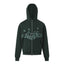 Broken Planet Outline Cracked Planet Forest Green Zip Hoodie
