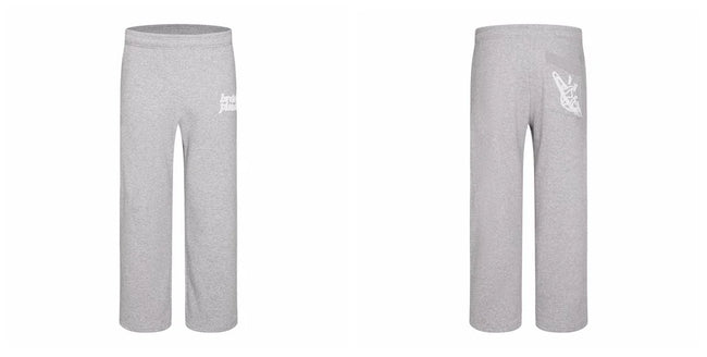 Broken Planet Logo Heather Grey Wide Leg Sweatpants Hover Image