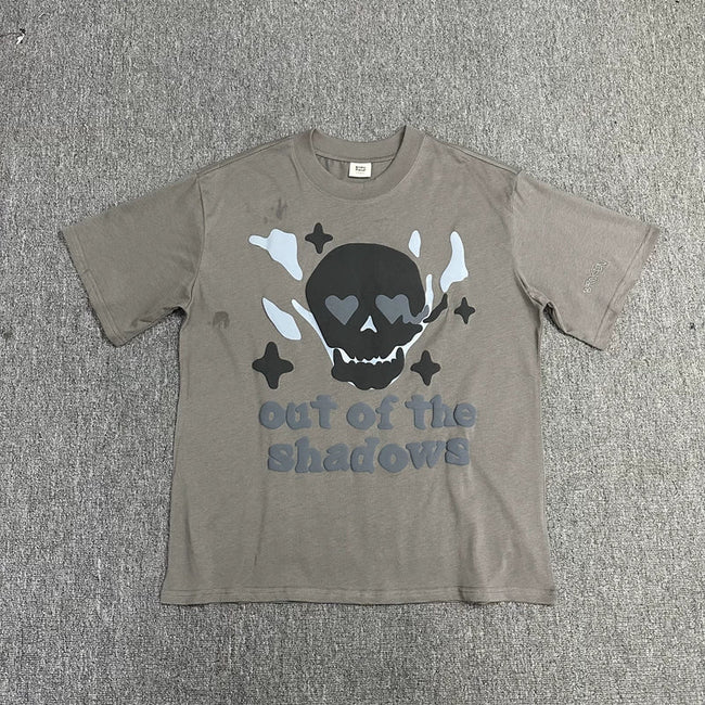 Broken Planet Out Of The Shadows Skull Graphic T-Shirt - Taupe Grey Hover Image