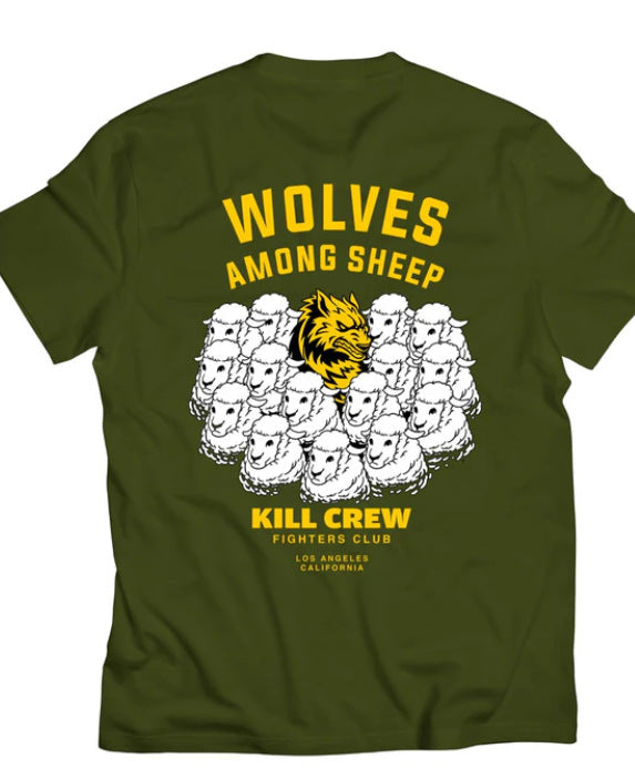 Killcrew Wolves Among Sheep Graphic Olive Green T-Shirt Hover Image