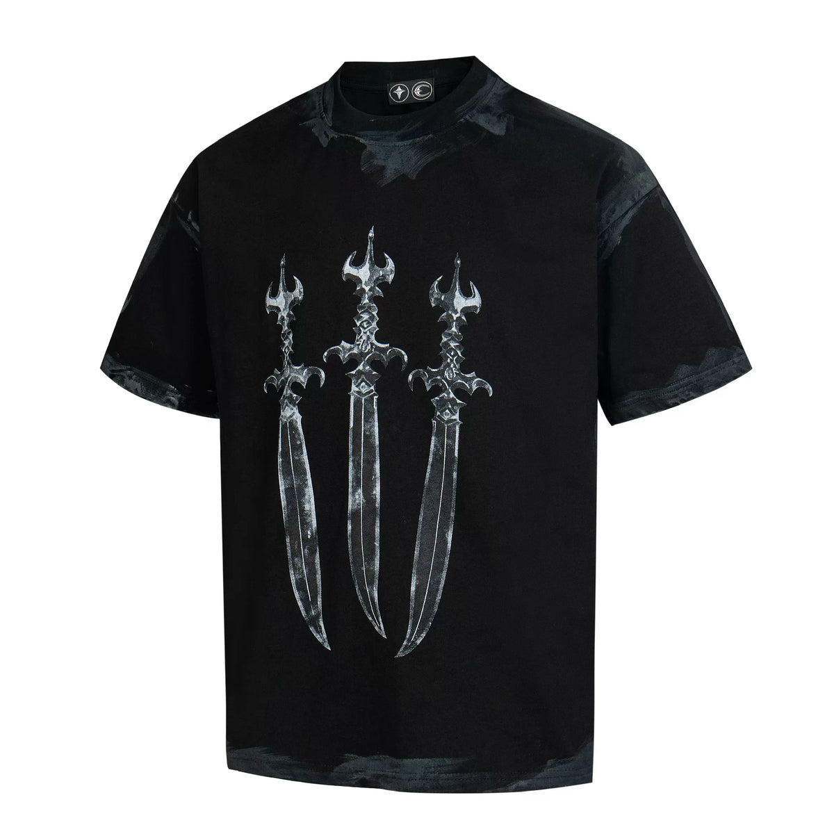 Thug Club Vintage Black Three Swords Graphic Oversized T-Shirt, Unisex