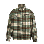 Thug Club Green Plaid Wool Blend Zip Jacket, Unisex
