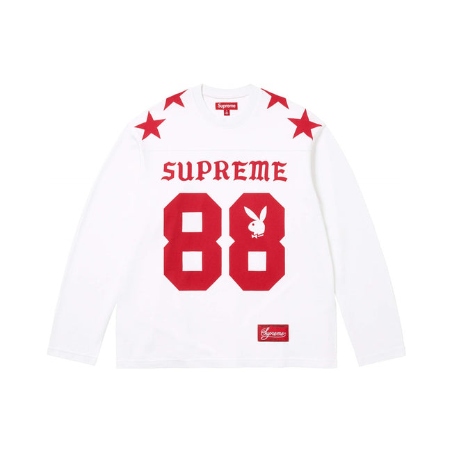 Supreme x Playboy L/S Football Top – White/Red Hover Image