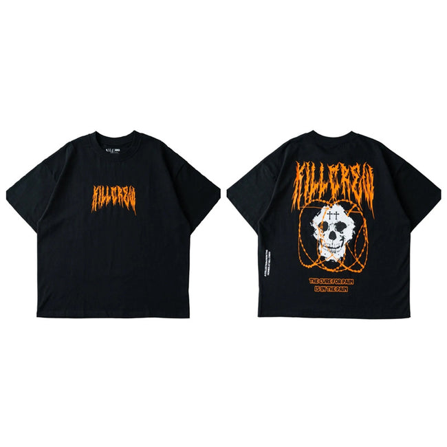 Killcrew Graphic Oversized Black T-Shirt Hover Image