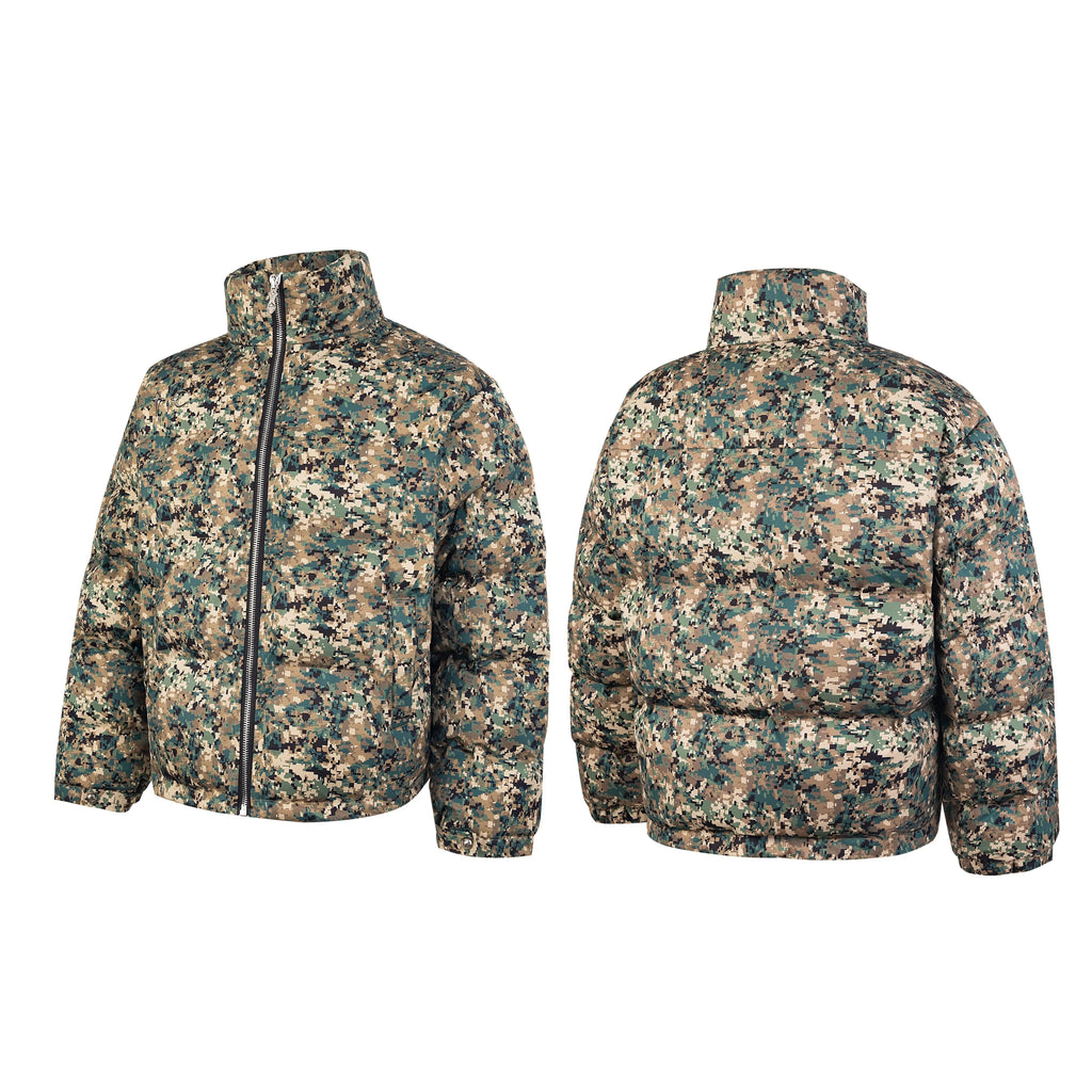 Thug Club Digital Camo Stand Collar Puffer Jacket, Unisex