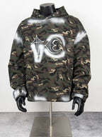 Thug Club Camo Spray Paint Star Moon Embroidery Oversized Hoodie, Unisex