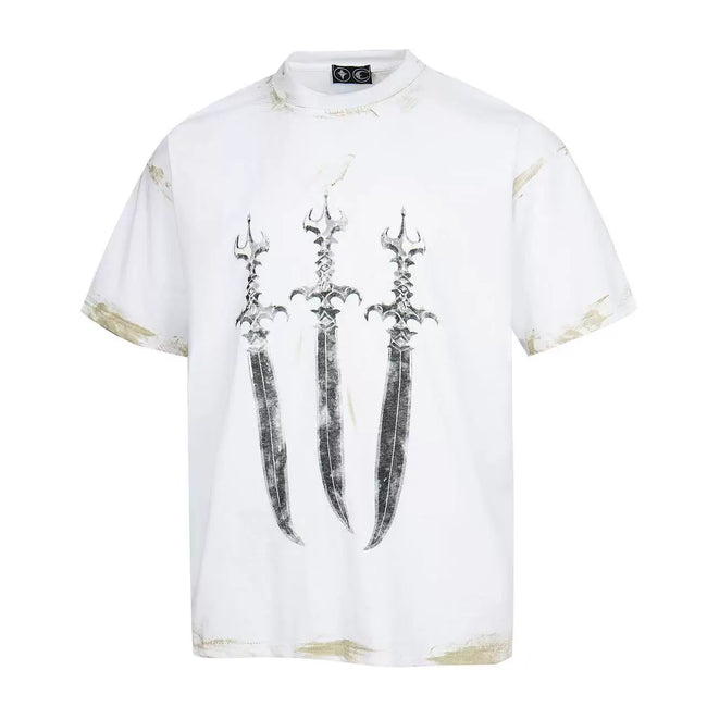 Thug Club Vintage Three Swords Print Oversized T-Shirt, Unisex Hover Image