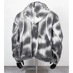 Thug Club Tie Dye Raw Seam Zip Cropped Hoodie, Unisex