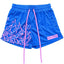 Killcrew Flame Graphic Blue and Pink Mesh Shorts
