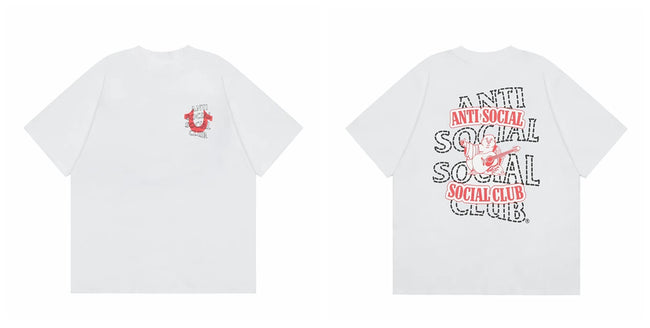 Anti Social Social Club White Tee – Layered Guitar Print Hover Image
